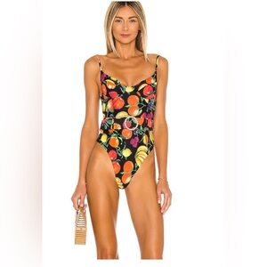 WeWoreWhat Retro Fruit Belted One Piece Bathing Suit - XS worn once